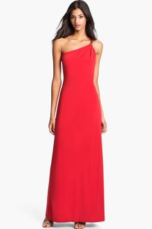 Calvin Klein One Shoulder Jersey Gown - Lyst