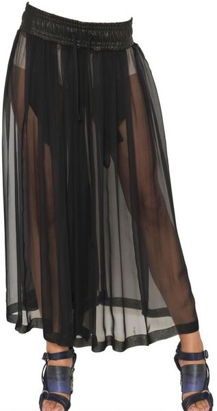 Damir Doma Leather Trim On Silk Chiffon - Lyst
