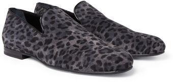 Jimmy Choo Sloane Leopardprint Suede Slippers - Lyst