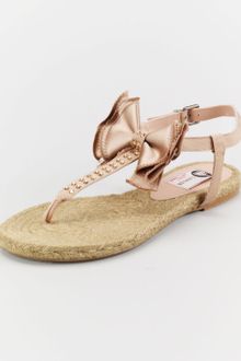 Lanvin Satin Bow Espadrille Thong Sandal - Lyst