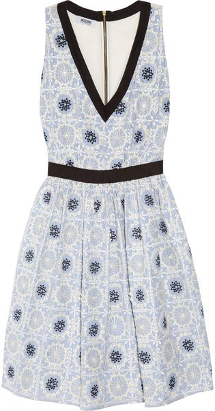 Moschino Cheap & Chic Embroidered Poplin Dress - Lyst