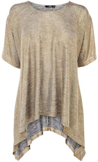 Oasis Foil Print Cut Out Top - Lyst