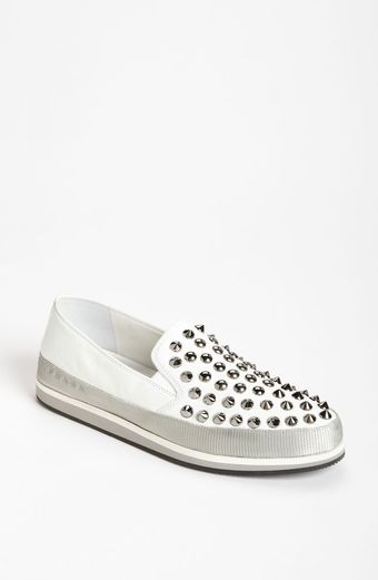 Prada Stud Loafer - Lyst