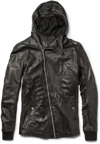 Rick Owens Bullet Hooded Leather Jacket - Lyst