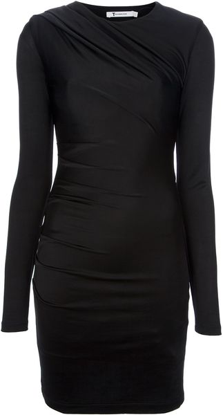 T By Alexander Wang Longsleeved Pique Dress - Lyst