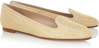 Valentino Crystal Studded Suede Loafers - Lyst