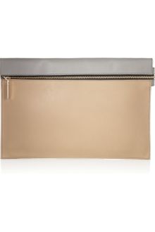Victoria Beckham Twotone Leather Clutch - Lyst