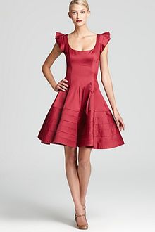 Zac Posen Cap Sleeve Dress Full Skirt Party - Lyst