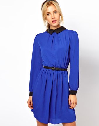 ASOS Collection Skater Dress with Collar - Lyst