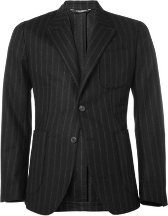 Dolce & Gabbana Unstructured Chalk Stripe Woolblend Suit Jacket - Lyst