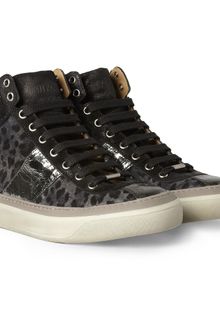 Jimmy Choo Belgravia Leopardprint Suede High Top Sneakers - Lyst