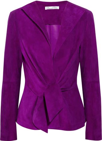 Oscar de la Renta Suede Jacket - Lyst