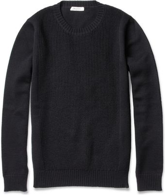 Valentino Waffle Knitfront Wool Sweater - Lyst