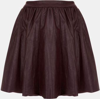 Topshop Andie Faux Leather Skater Skirt - Lyst