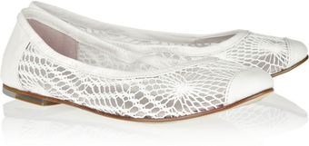 Bloch Crochetknit and Leather Ballet Flats - Lyst