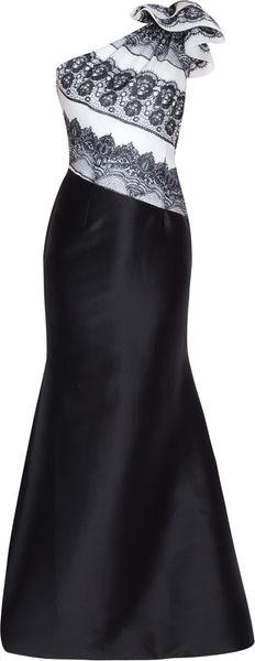 Carolina Herrera Lace Print One Shoulder Gown - Lyst