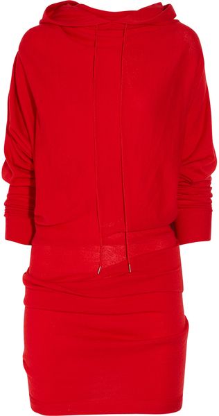 Donna Karan New York Hooded Wool Dress - Lyst