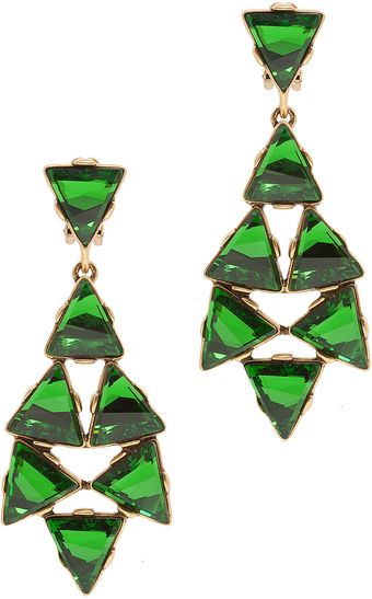 Oscar de la Renta Triangle Swarovski Earrings - Lyst