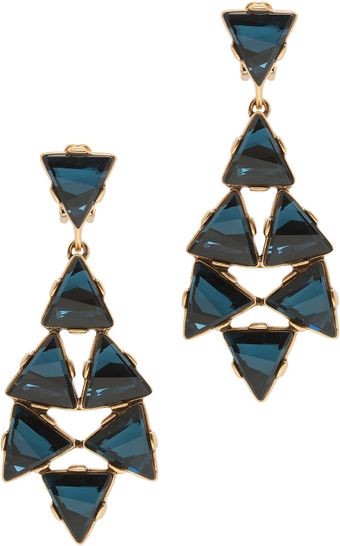 Oscar de la Renta Triangle Swarovski Earrings - Lyst