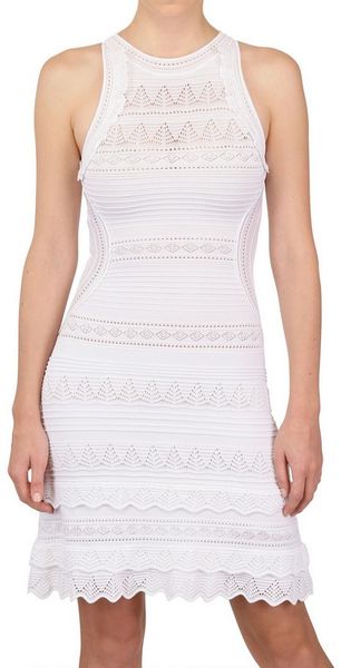 Roberto Cavalli Crochet Cotton Viscose Knit Dress - Lyst