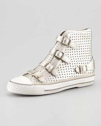 Ash Star Cutout Metallic Hightop Sneaker - Lyst