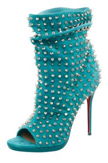 Christian Louboutin Guerilla Studded Suede Red Sole Bootie - Lyst