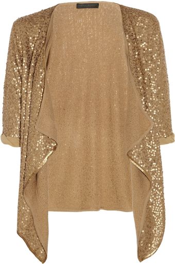 Donna Karan New York Sequined Cashmere and Silkblend Cardigan - Lyst