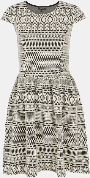 Topshop Tribal Jacquard Skater Dress - Lyst
