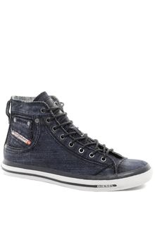 Diesel Exposure Denim Hitop Trainers - Lyst