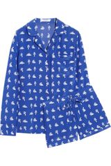 Equipment Liliane Printed Washedsilk Pajama Set