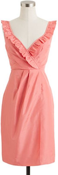 J.crew Elyse Dress in Silk Taffeta in Pink (bright guava) - Lyst
