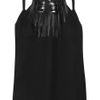 Maje Largo Leatherfringed Silkcrepe Camisole in Black - Lyst
