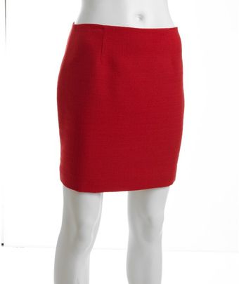 Tahari Firetruck Tweed Cotton Blend Alexis Mini Skirt - Lyst