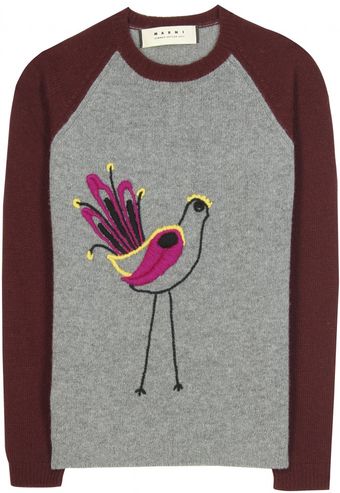 Marni Embroidered Wool and Cashmere Pullover - Lyst