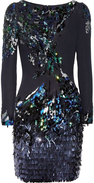 Matthew Williamson Sequined Silk Dress - Lyst