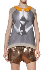 N°21 Cotton Lace Printed Cotton Sweatshirt