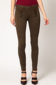 River Island Erin Coloured Skinny Jeans with Zip Detail - Lyst