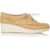Robert Clergerie Vicole Raffia Platform Brogues in Brown (almond) - Lyst