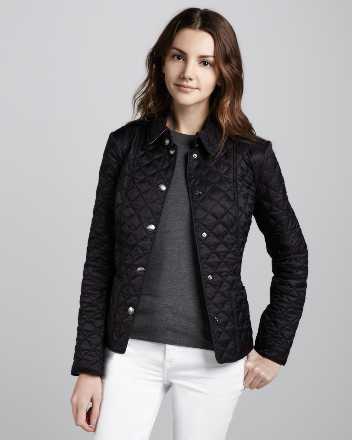 Burberry Brit Heritage Quilted Jacket in Black | Lyst