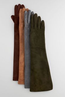 Portolano Elbow Length Suede Gloves - Lyst