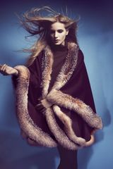 Sofia Cashmere Fox Fur trimmed Cashmere Ucape
