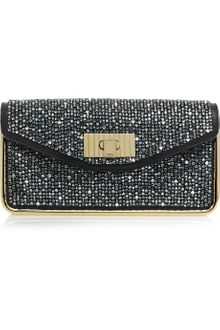 Chloé Sally Swarovski Crystalembellished Leather Clutch - Lyst