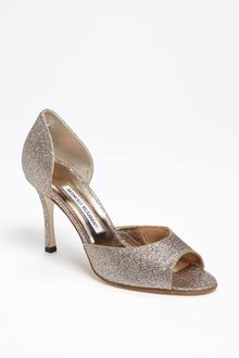 Manolo Blahnik Glitter Pump - Lyst