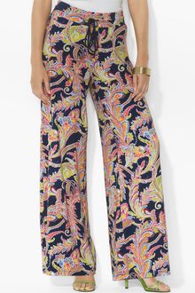 Lauren by Ralph Lauren Drawstring Waist Palazzo Pants - Lyst