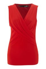 Love Moschino Sleeveless Cross Over Wrap Top