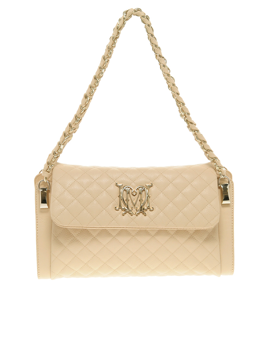 Love Moschino Quilted Shoulder Bag in Beige Lyst