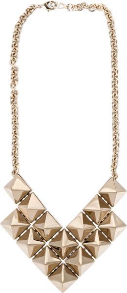 Valentino Large Double Threaded Black Pyramid Necklace  - Lyst