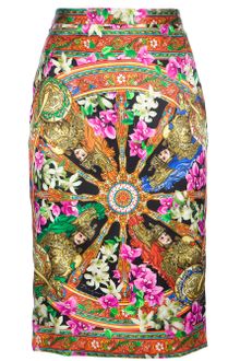 Dolce & Gabbana Patterned Pencil Skirt - Lyst