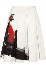 Donna Karan New York Printed Pleated Cotton Skirt