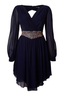 Little Mistress Embellished Chiffon Waist Dress - Lyst